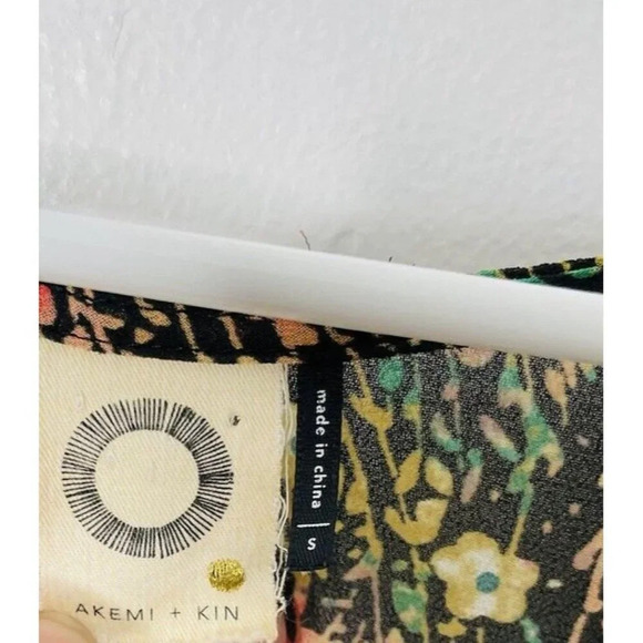 Akemi + Kin Anthropologie Midi Dress S Sheer Flowy Boho Floral Cottagecore Slit - Picture 5 of 10
